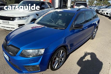 Blue 2015 Skoda Octavia Wagon RS 135 TDI