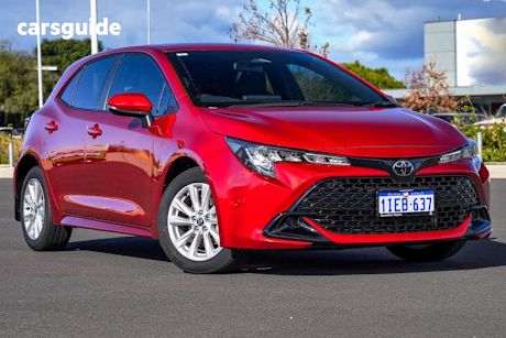 Red 2024 Toyota Corolla Hatchback Ascent Sport