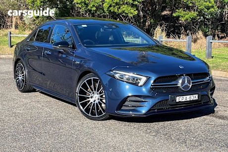 Blue 2021 Mercedes-Benz A35 Sedan 4Matic