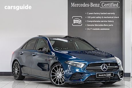 Blue 2020 Mercedes-Benz A35 Sedan 4Matic