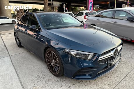 Blue 2019 Mercedes-Benz A35 Sedan 4Matic