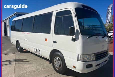White 2013 Toyota Coaster Commercial Deluxe
