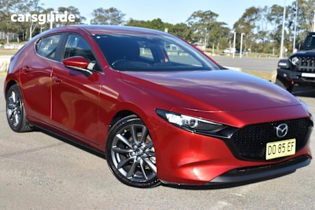 Red 2019 Mazda 3 Sedan G20 Evolve