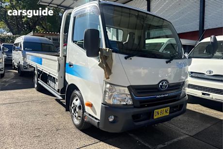 White 2013 Toyota Dyna Ute Tray Hybrid Turbo DIesel Dual Rear Wheel Tray Back