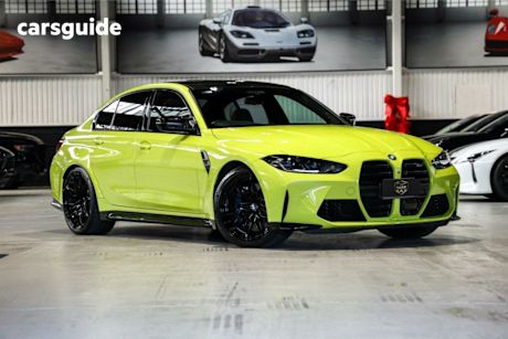 Yellow 2021 BMW M3 Sedan Competition