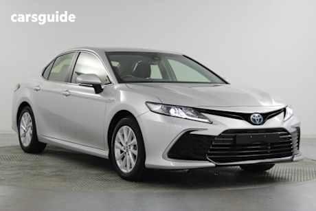 Silver 2021 Toyota Camry Sedan Ascent Hybrid