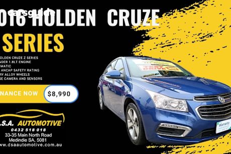Blue 2016 Holden Cruze Sedan Z-Series