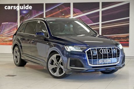 Blue 2020 Audi Q7 Wagon 50 TDI Quattro S Line (hybrid)