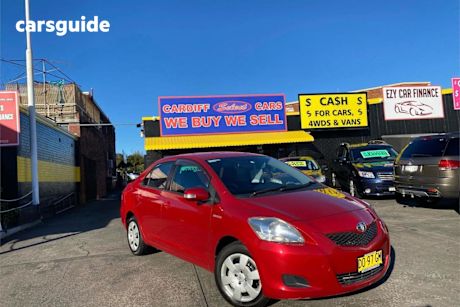 Red 2009 Toyota Yaris Sedan YRS