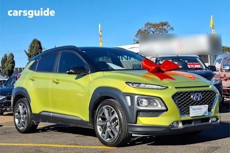 Yellow 2020 Hyundai Kona Wagon Highlander TTR RED (awd)