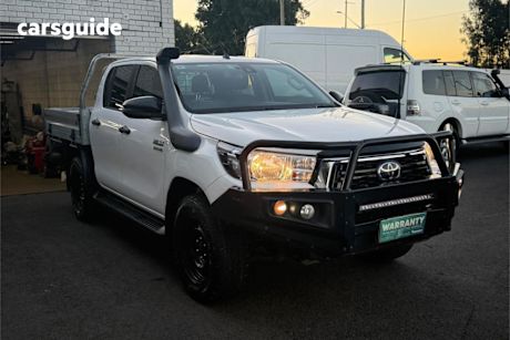 White 2020 Toyota Hilux Double Cab Chassis SR (4X4)