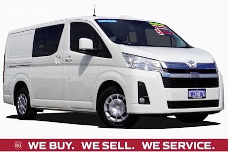 White 2021 Toyota Hiace Crew Van LWB (5 Seats)