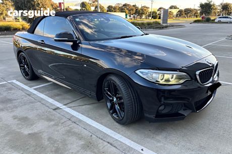 Black 2016 BMW 220I Convertible Sport Line