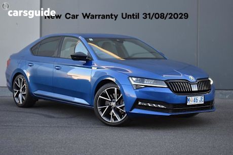 Blue 2022 Skoda Superb Sedan Sportline (4X4)