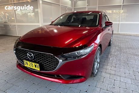 Red 2021 Mazda 3 Sedan G25 Evolve