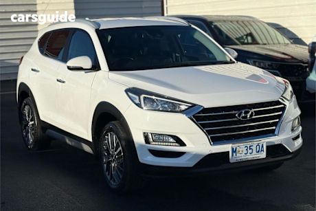White 2020 Hyundai Tucson Wagon Elite (2WD) Black INT