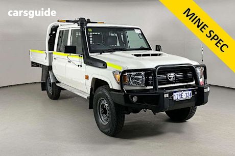 White 2023 Toyota Landcruiser 70 Series Double Cab Chassis LC79 Workmate
