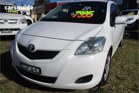 White 2011 Toyota Yaris Sedan YRS