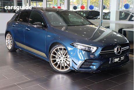 Blue 2019 Mercedes-Benz A35 Hatchback 4Matic