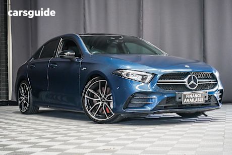 Blue 2020 Mercedes-Benz A35 Sedan 4Matic