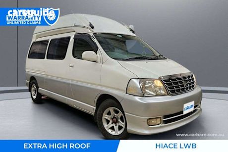 White 2000 Toyota Hiace Commercial