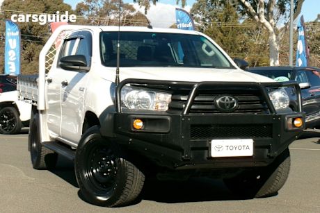 White 2020 Toyota Hilux Double Cab Chassis Workmate (4X4)