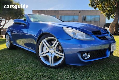 Blue 2010 Mercedes-Benz SLK200 Convertible Kompressor