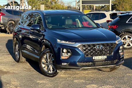 Blue 2020 Hyundai Santa FE Wagon Elite Crdi (awd)