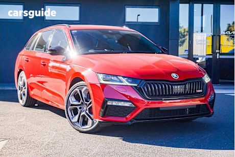 Red 2021 Skoda Octavia Wagon RS