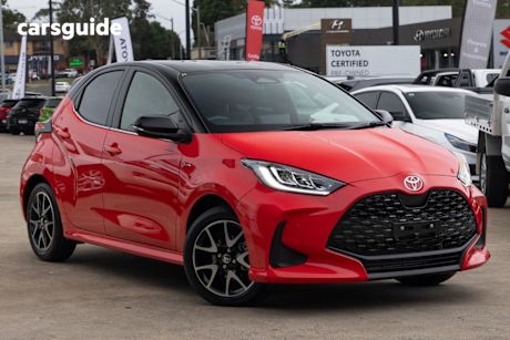 Red 2024 Toyota Yaris Hatchback ZR Hybrid