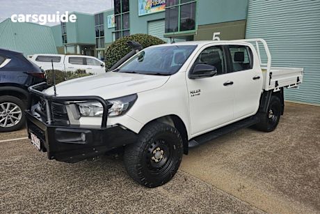 White 2021 Toyota Hilux Double Cab Chassis SR (4X4)