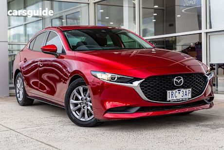 Red 2020 Mazda Mazda3 Sedan G20 PURE F