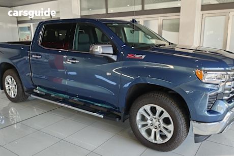 Blue 2024 Chevrolet Silverado Crew Cab Pickup 1500 LTZ Premium