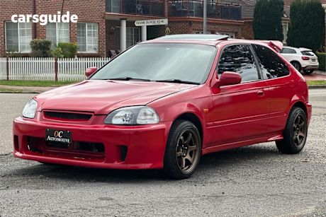 Red 1997 Honda Civic Hatchback VTI-R