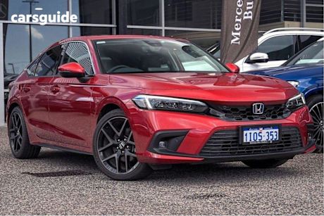 Red 2024 Honda Civic Hatch E:HEV LX F