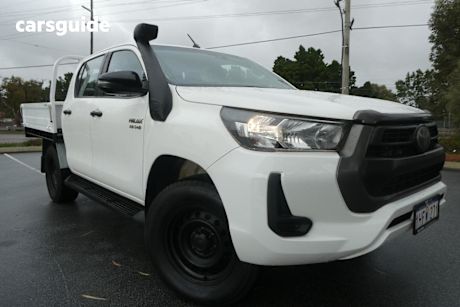 White 2020 Toyota Hilux Double Cab Chassis SR (4X4)