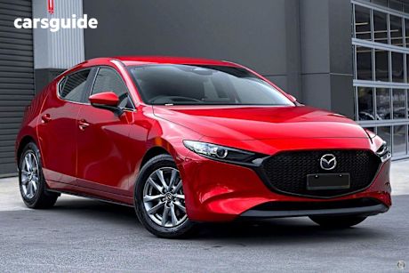 Red 2025 Mazda 3 Hatchback G20 Pure