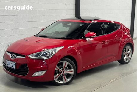 Red 2012 Hyundai Veloster Coupe +