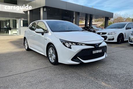 White 2021 Toyota Corolla Hatchback Ascent Sport Hybrid