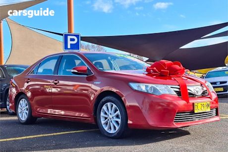 Red 2012 Toyota Camry Sedan Hybrid H