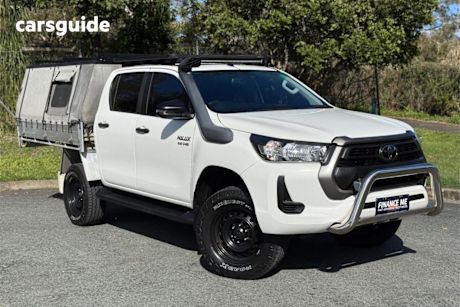 White 2020 Toyota Hilux Double Cab Chassis SR (4X4)