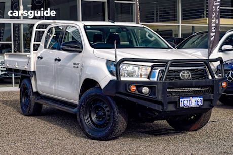 White 2020 Toyota Hilux Double Cab Chassis SR (4X4)