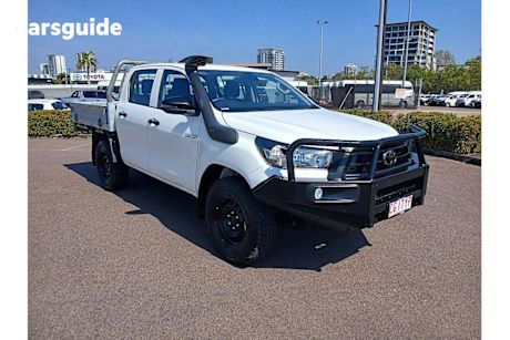 White 2022 Toyota Hilux Double Cab Chassis Workmate (4X4)