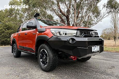 Orange 2018 Toyota Hilux Dual Cab Utility Rugged X (4X4)