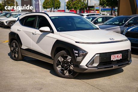 White 2025 Hyundai Kona Wagon Hybrid Premium Sunroof