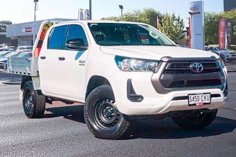 White 2021 Toyota Hilux Ute Tray SR 4X4