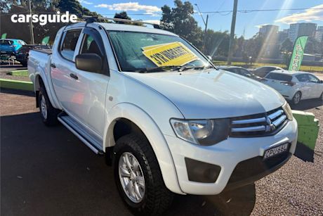 White 2013 Mitsubishi Triton Double Cab Utility GLX (4X4)