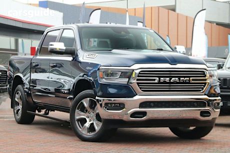 Blue 2024 Ram 1500 Crew Cab Utility Laramie (W/Sunroof) Mhev