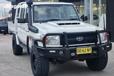 White 2023 Toyota Landcruiser 70 Series Double Cab Chassis LC79 Workmate + Diff Locks