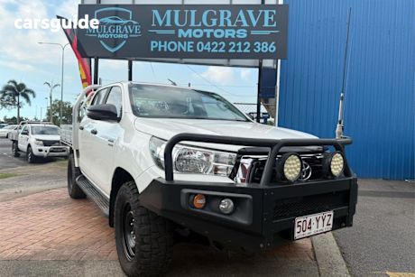 White 2019 Toyota Hilux Double Cab Chassis SR (4X4)